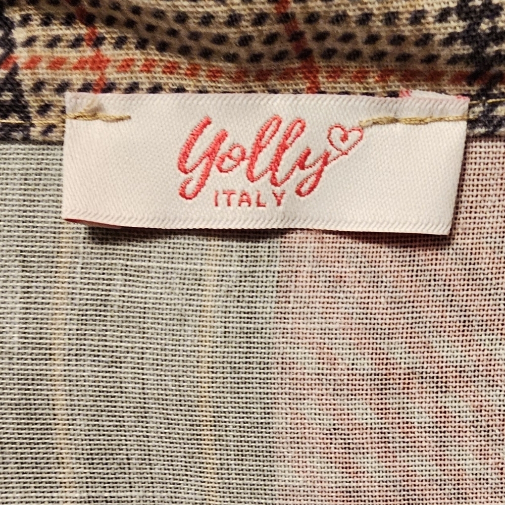 Patchwork Plaid Button-Down Shirt in Red and Brow… - image 3